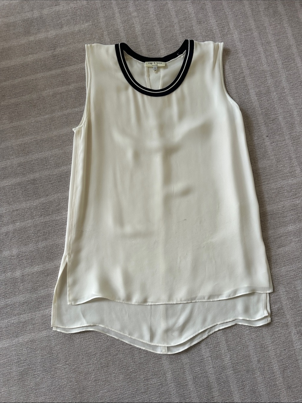 Rag & Bone Silk Sleeveless Asymmetrical Blouse